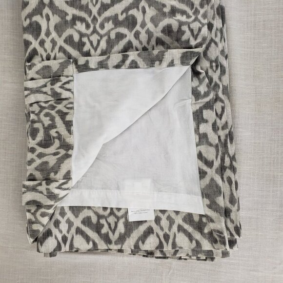 Pottery Barn Ingrid Drape Gray Ivory Ikat Cotton Lined 50" x 84" - Picture 2 of 5